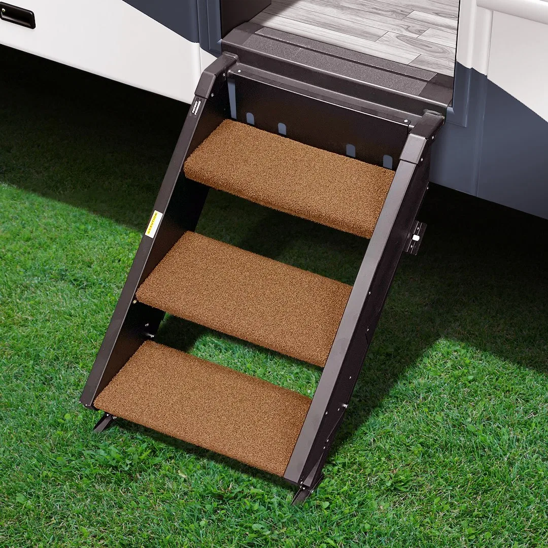 2-0243 – PRESTO FIT Entry Step Rug, Fits MORryde StepAbove 3 Step 17-1/2 Inch Width Buckskin Brown 3 Piece